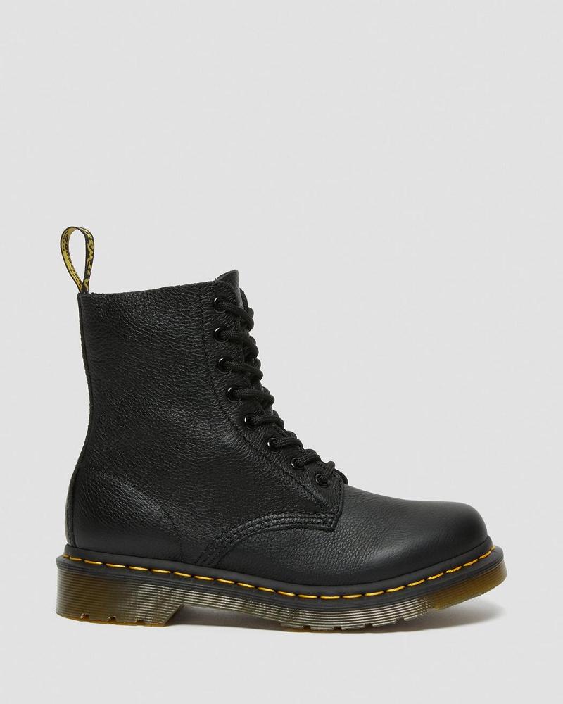 Dr Martens 1460 Pascal Virginia Læder Ankelstøvler Dame Sort | DK 18XYU